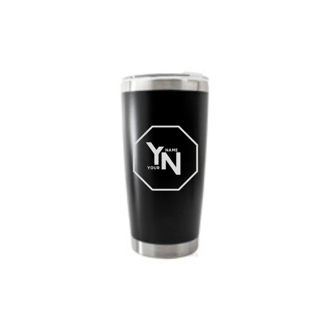 Personalised Gift: Thermal Travel Mug, Logo Design, Your Name & Initials