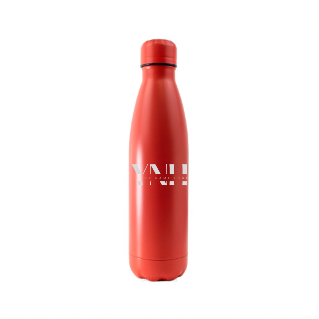 Personalised Gift: Steel Water Bottle, Personalised with Your Name & Initials