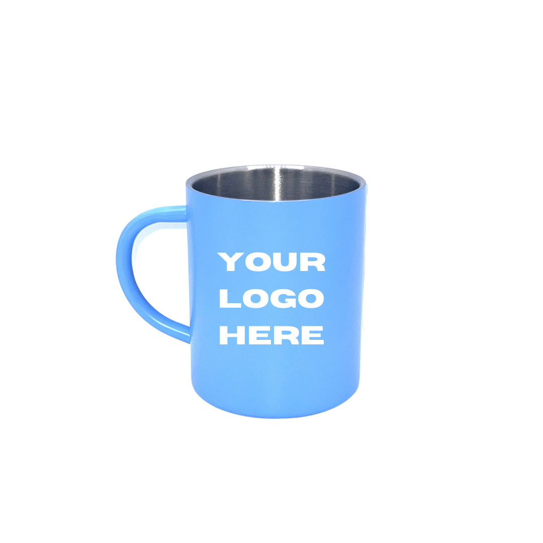 Personalised Gift: Steel Mug, Octagon Logo Design with Your Name