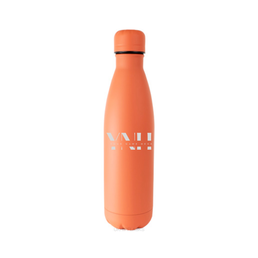 Personalised Gift: Steel Water Bottle, Personalised with Your Name & Initials