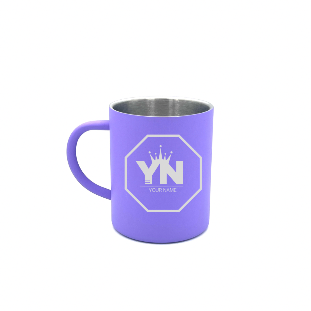 Personalised Gift: Steel Mug, Octagon Logo Design