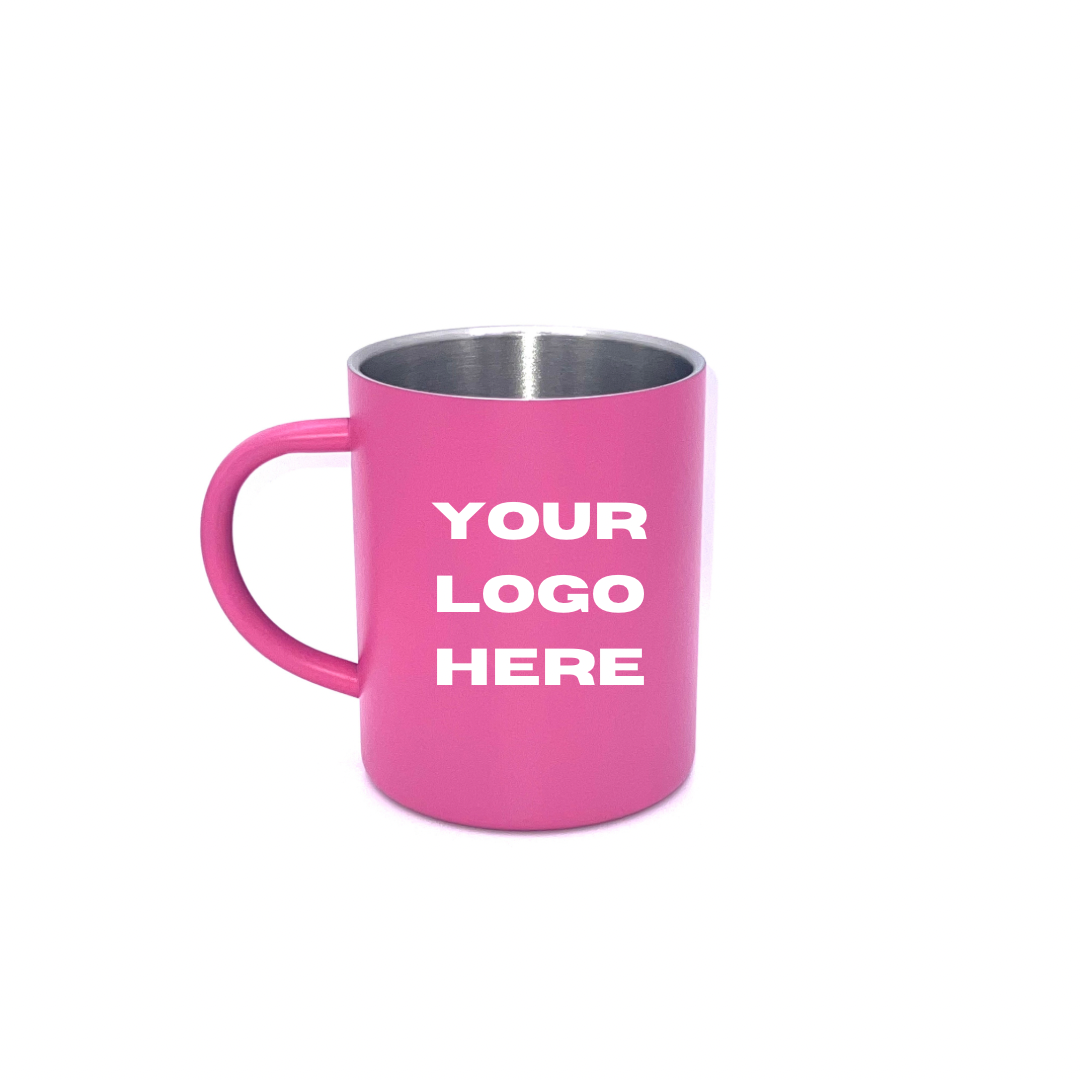 Personalised Gift: Steel Mug, Octagon Logo Design with Your Name