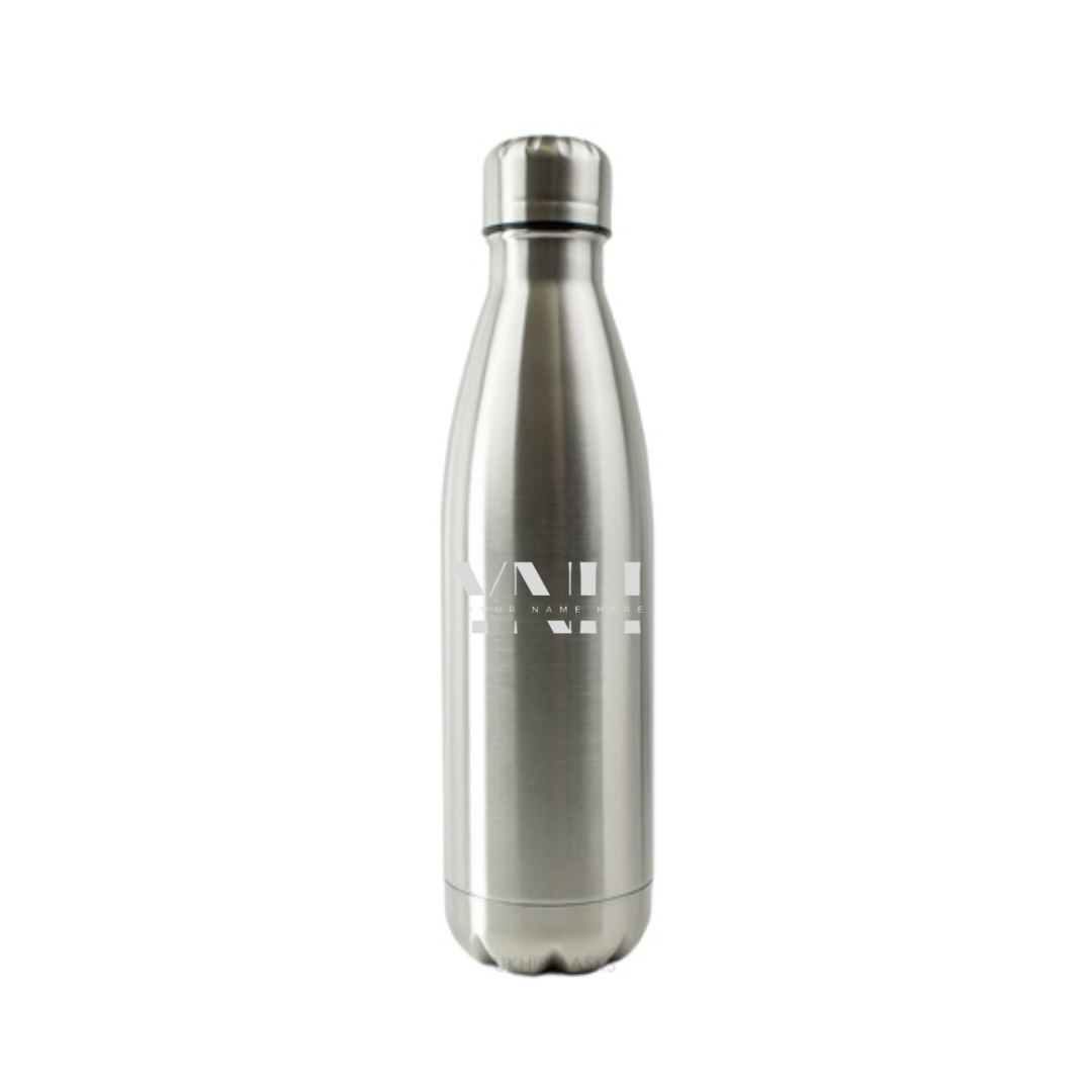 Personalised Gift: Steel Water Bottle, Personalised with Your Name & Initials