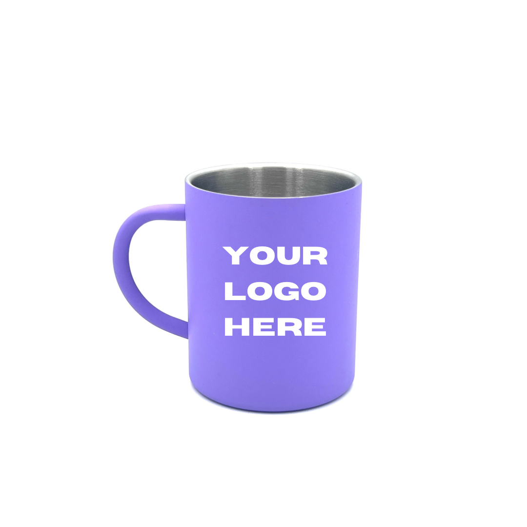 Personalised Gift: Steel Mug, Octagon Logo Design with Your Name