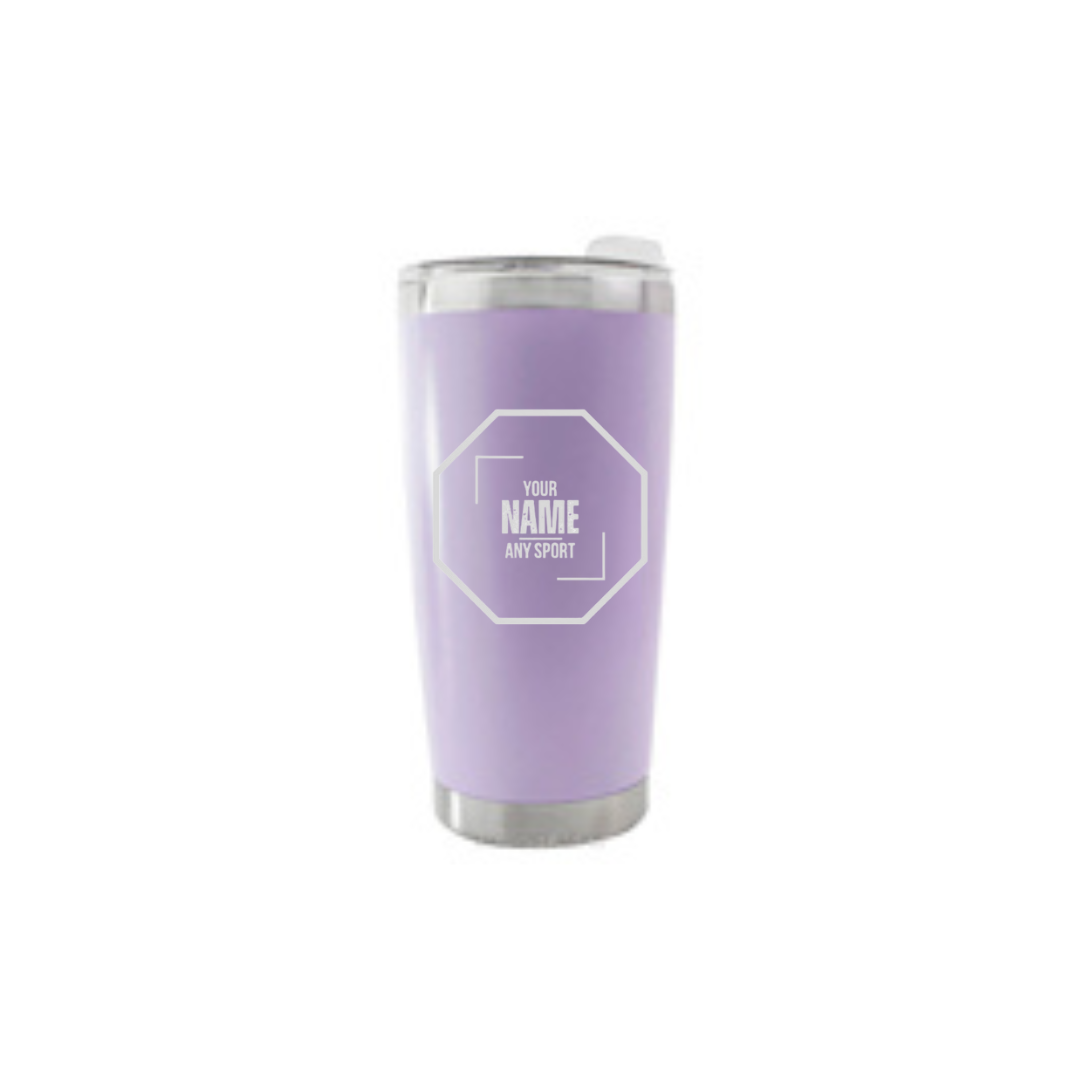 Personalised Gift: Thermal Travel Mug, Logo Design, Your Name & Initials & Any Sport