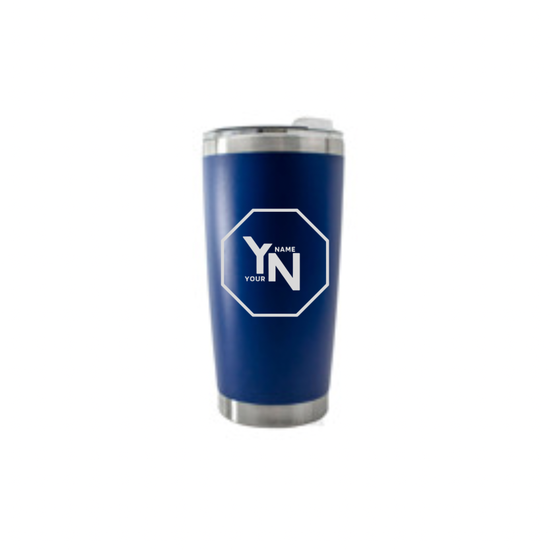 Personalised Gift: Thermal Travel Mug, Logo Design, Your Name & Initials