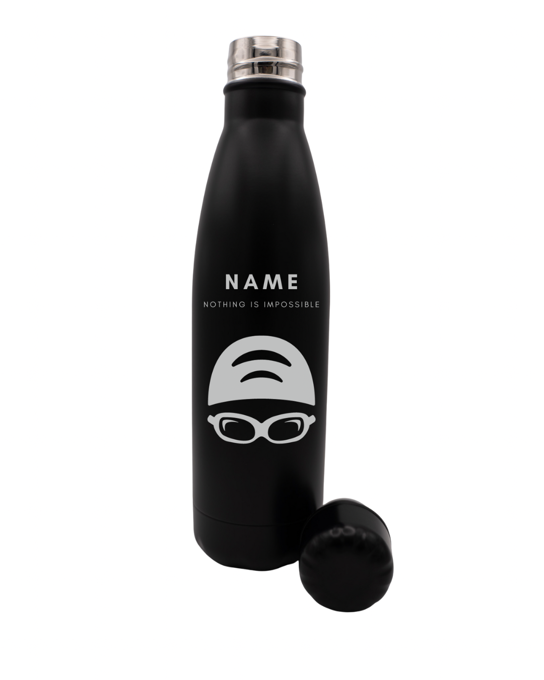 Gift for Swimmers - Personalised Thermos Water Bottle with Motivational ‘Nothing is Impossible’”