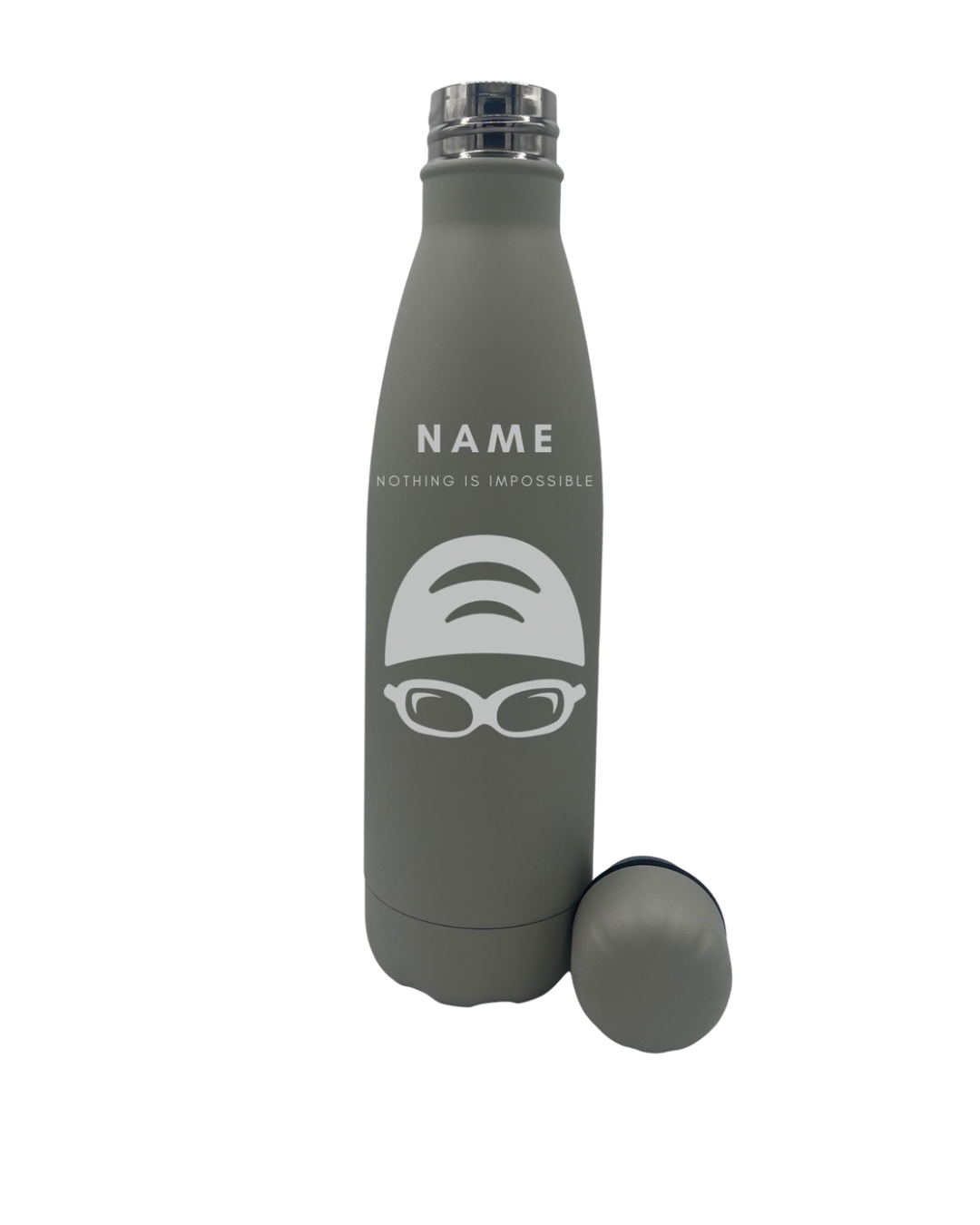 Gift for Swimmers - Personalised Thermos Water Bottle with Motivational ‘Nothing is Impossible’”