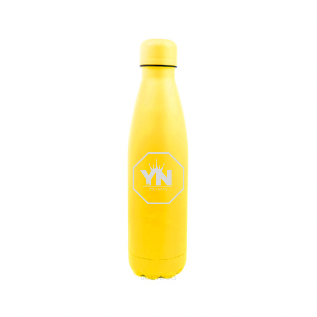 Personalised Gift: Steel Water Bottle, Personalised with Your Name & Initials In the King Octagon Logo