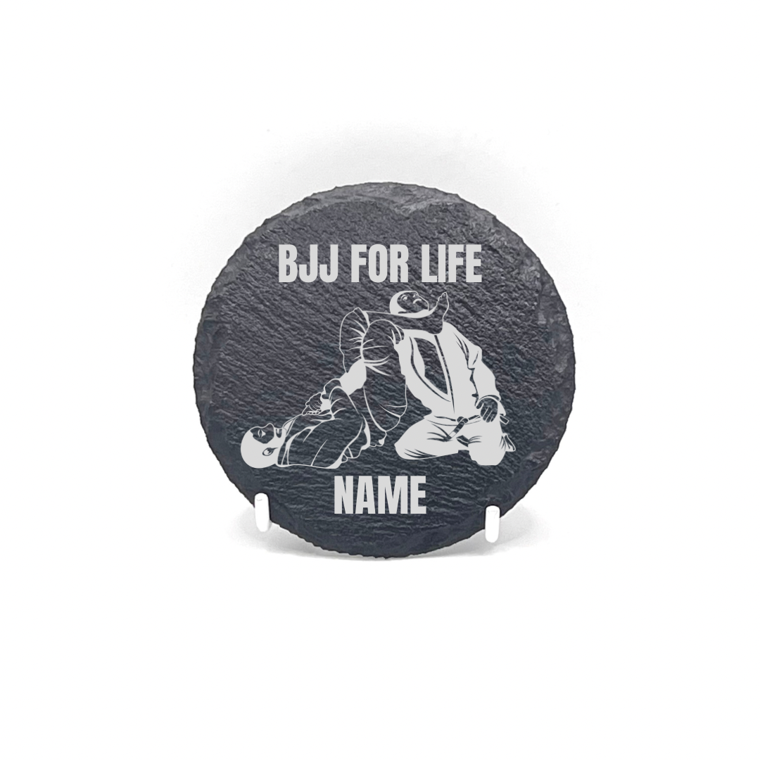Personalised Gift: Slate Coaster, BJJ, Jiu Jitsu, Design & Any Name