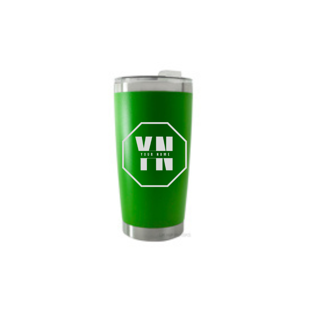 Personalised Gift: Thermal Travel Mug, Logo Design, Your Name & Initials