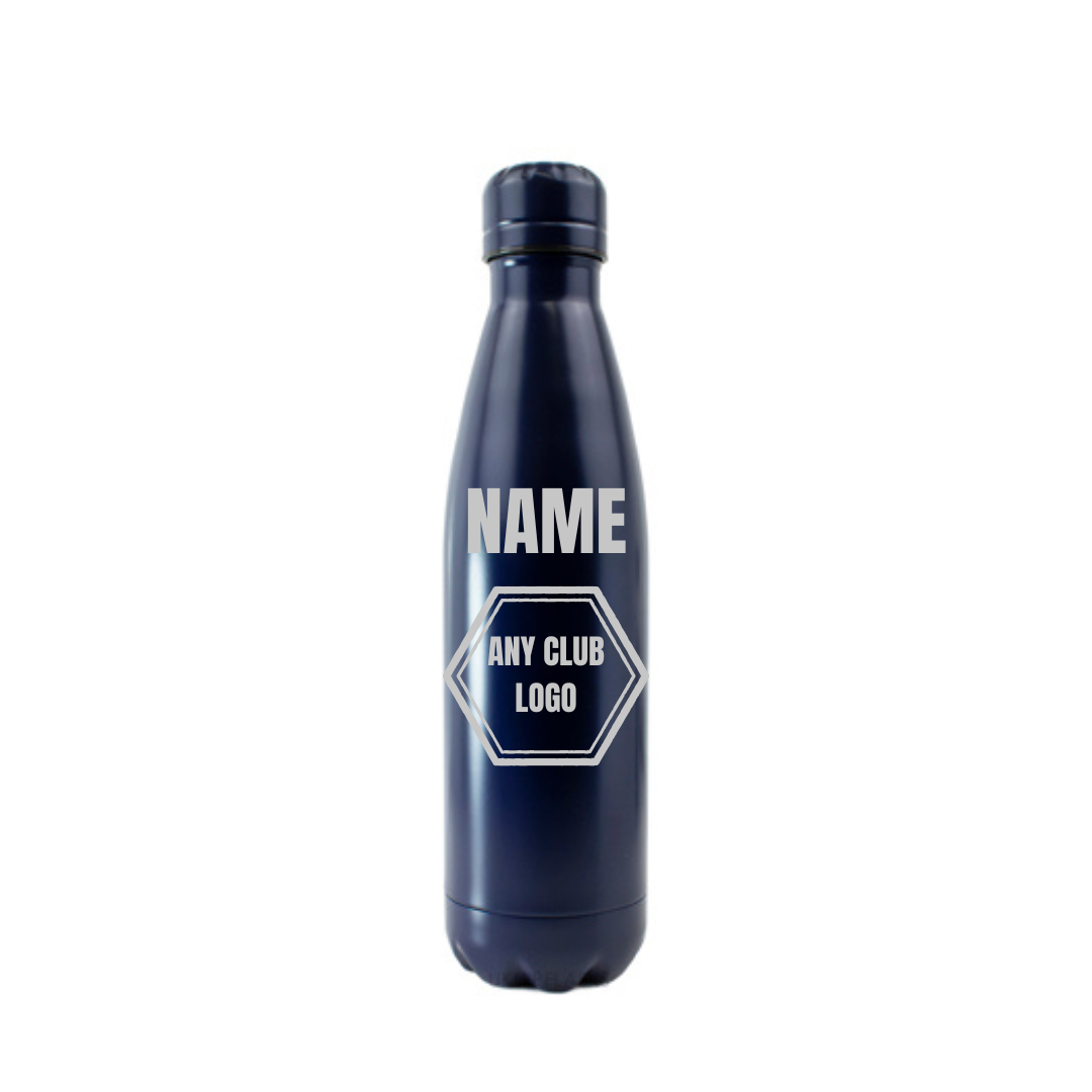 Personalised Gift: Gym Logo Steel Water Bottle, Personalised with Any Name & Any Gym Logo