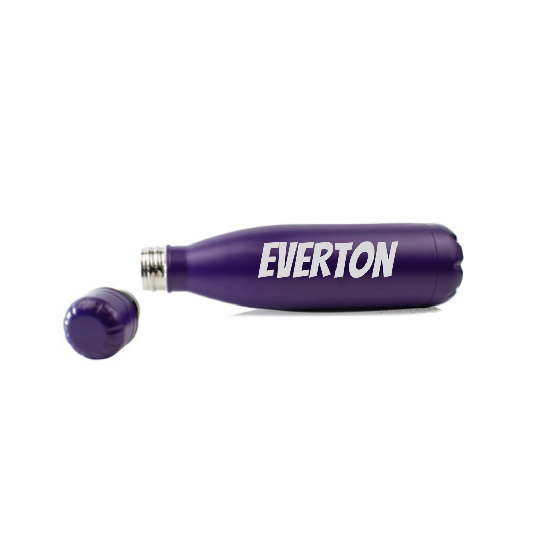 Personalised Gift: Steel Water Bottle, Any Club Name & Any Name