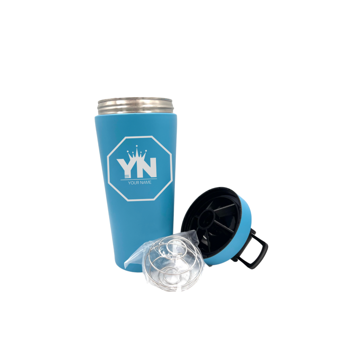 Personalised Gift: Custom Steel Protein Shaker, Fitness Gift, Gym Gift, Any Name & Initials