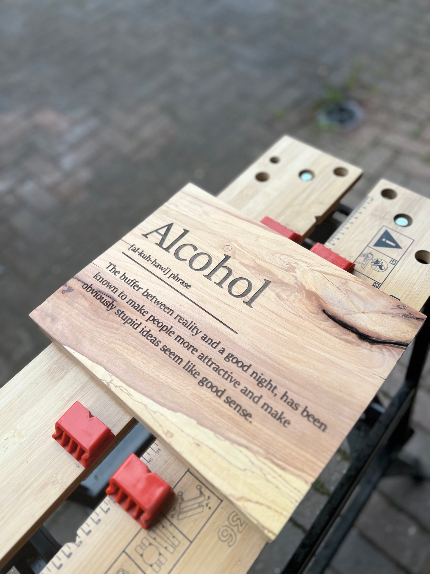 Personalised Gift: Handmade & Hand-finished, Wooden Art, Alcohol Definition, Funny