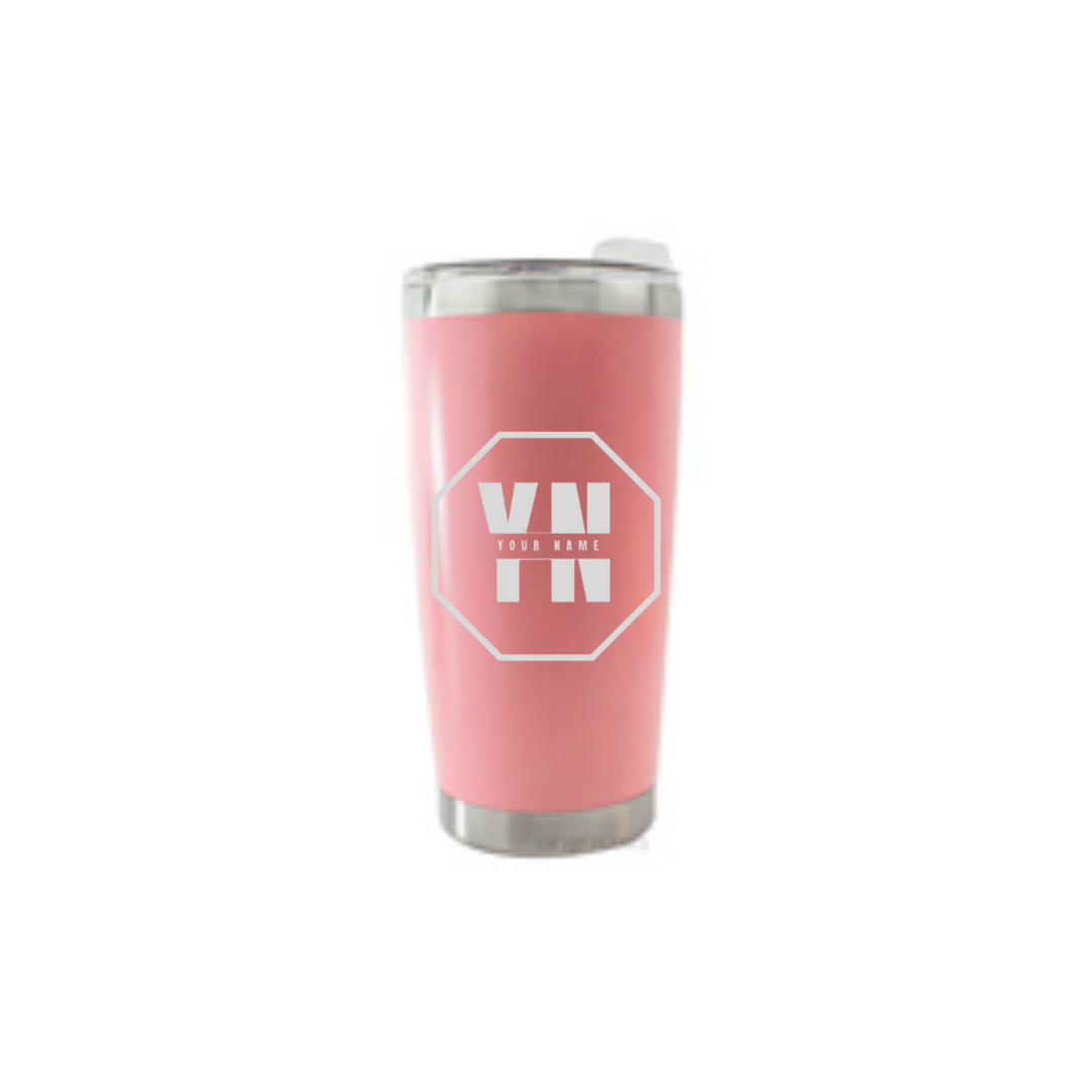 Personalised Gift: Thermal Travel Mug, Logo Design, Your Name & Initials