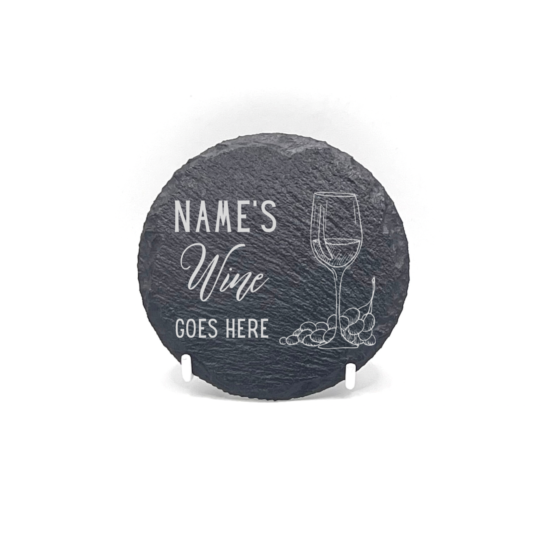 Personalised Gift: Slate Coaster, Personalised with Your Favourite Drink & Your Name. Gin, Beer, Wine, Tea, Coffee, Vodka, Whiskey, Champagne, Cocktails, Prosecco