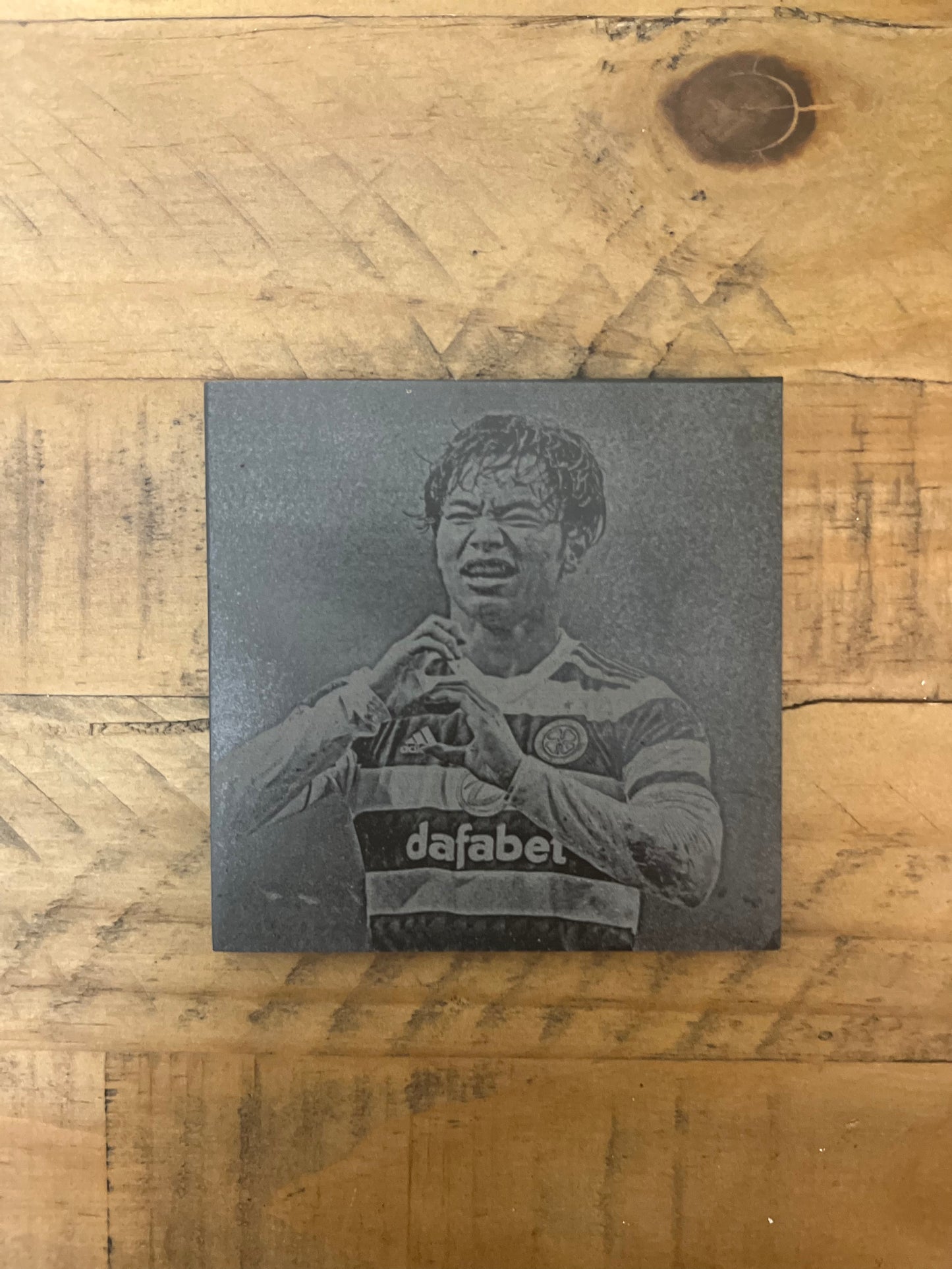 Personalised Gift: Celtic Champions Slate Coaster Gift Set, With Box