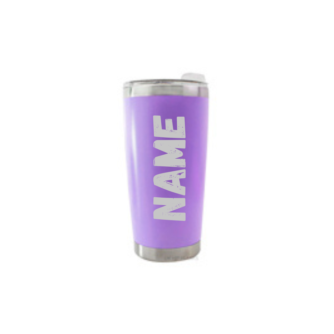 Personalised Gift: Thermal Travel Mug, VW, Happy Camper Design