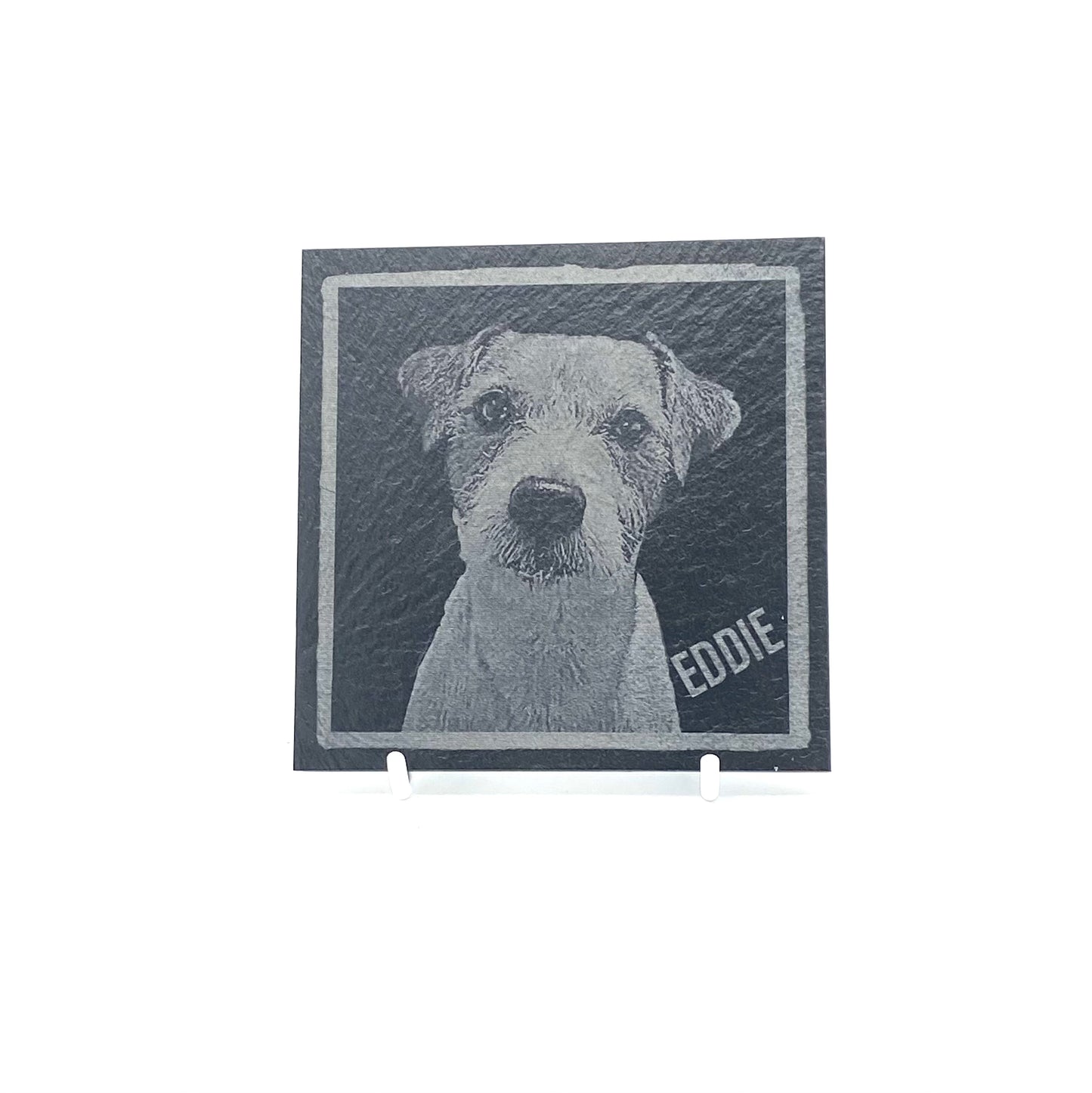 Personalised Gift: Slate Coaster, Your Pet & Name, Dog, Cat, Rabbit, Fish, Hamster, Lizard
