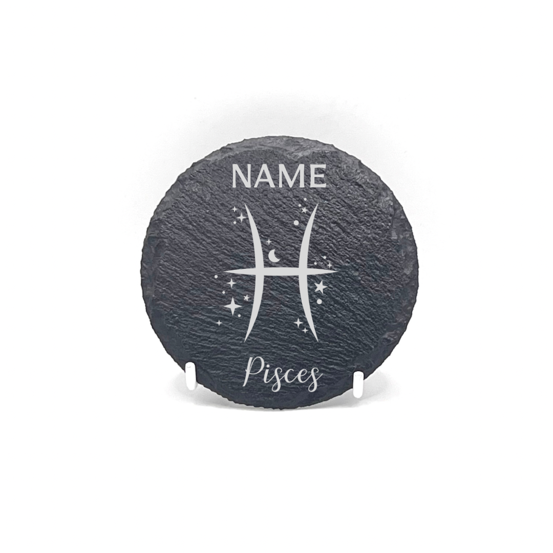 Personalised Gift: Personalised, Slate Coaster, Sign of the Zodiac, Star Sign & Any Name