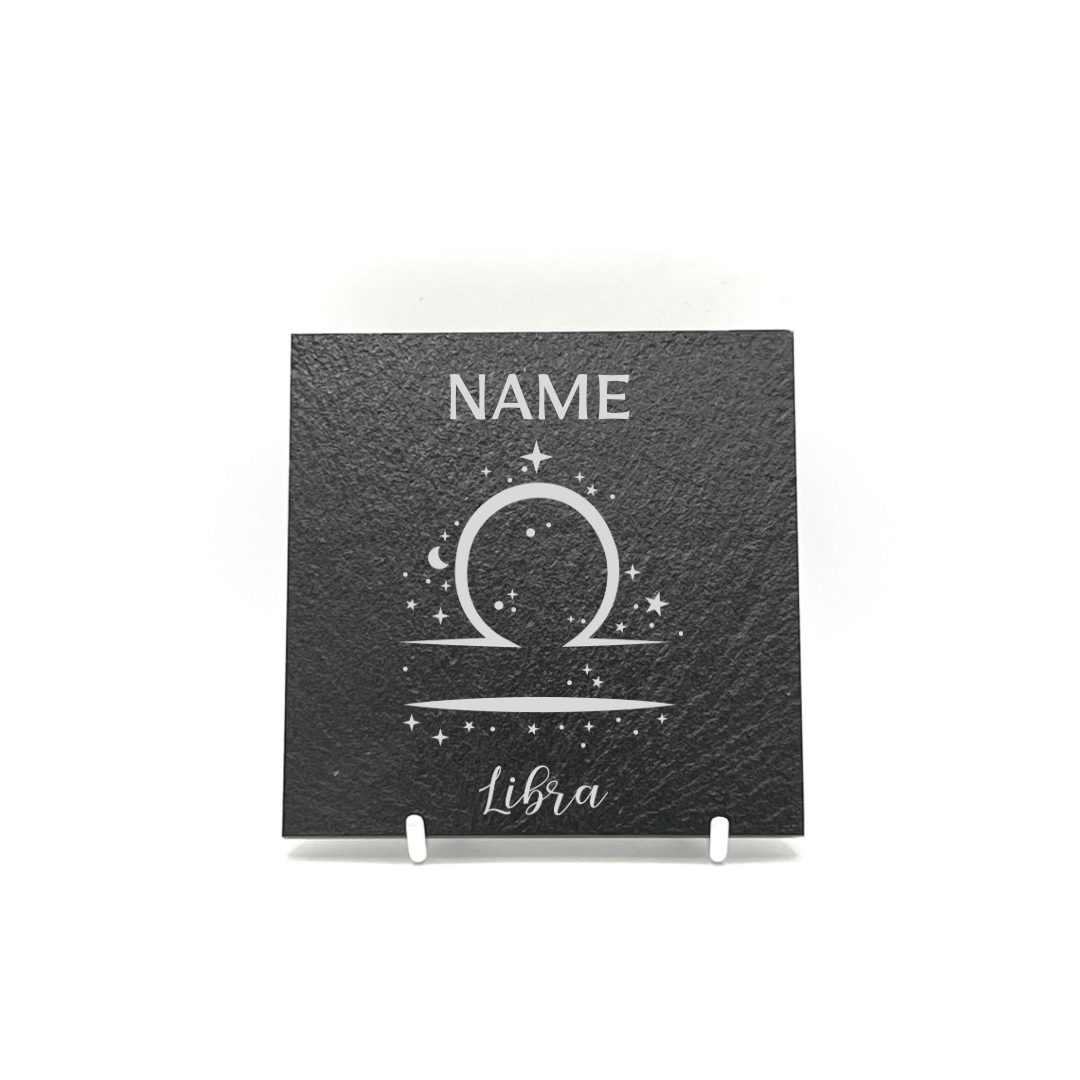 Personalised Gift: Personalised, Slate Coaster, Sign of the Zodiac, Star Sign & Any Name