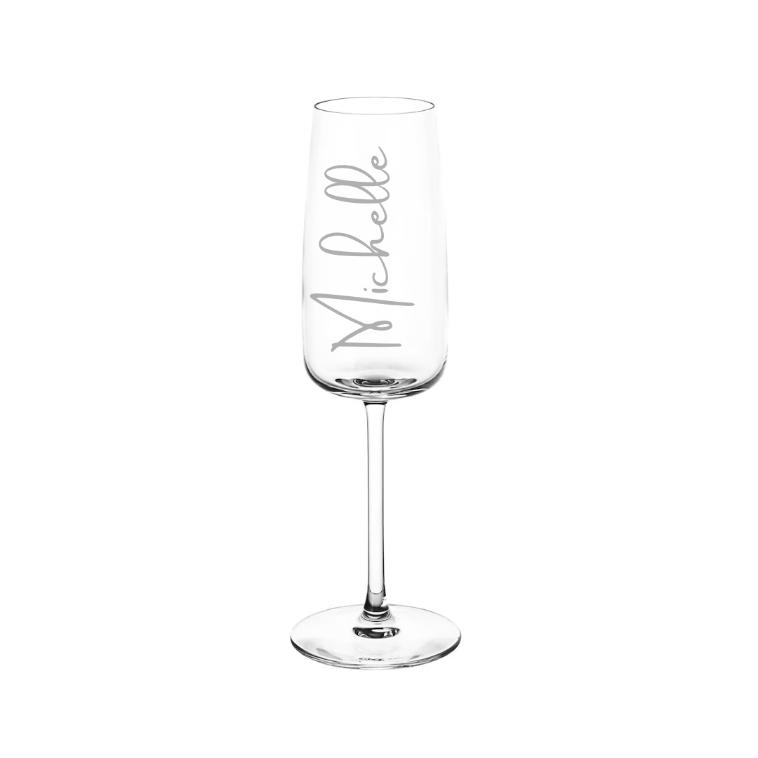Personalised Gift: Personalised Champagne Glass, Any Name