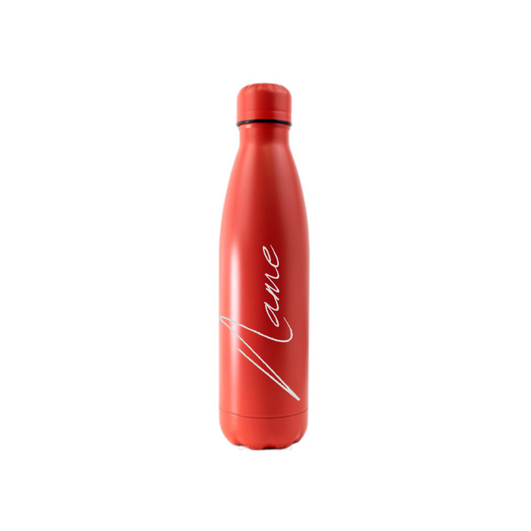 Personalised Gift: Steel Water Bottle, Personalised with Any Name