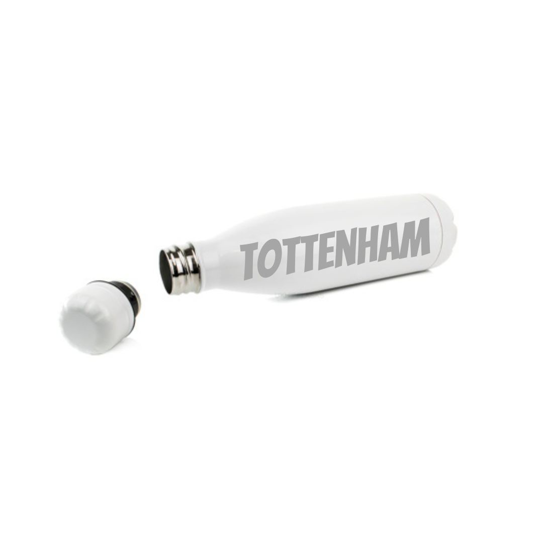Personalised Gift: Steel Water Bottle, Any Club Name & Any Name