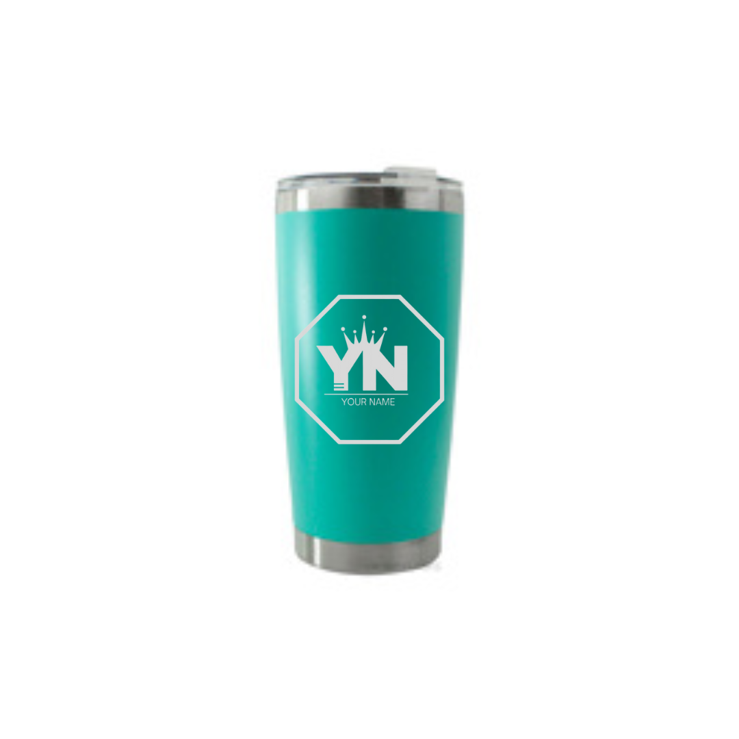 Personalised Gift: Thermal Travel Mug, Logo Design, Your Name & Initials