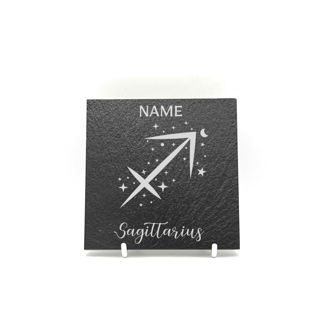 Personalised Gift: Personalised, Slate Coaster, Sign of the Zodiac, Star Sign & Any Name