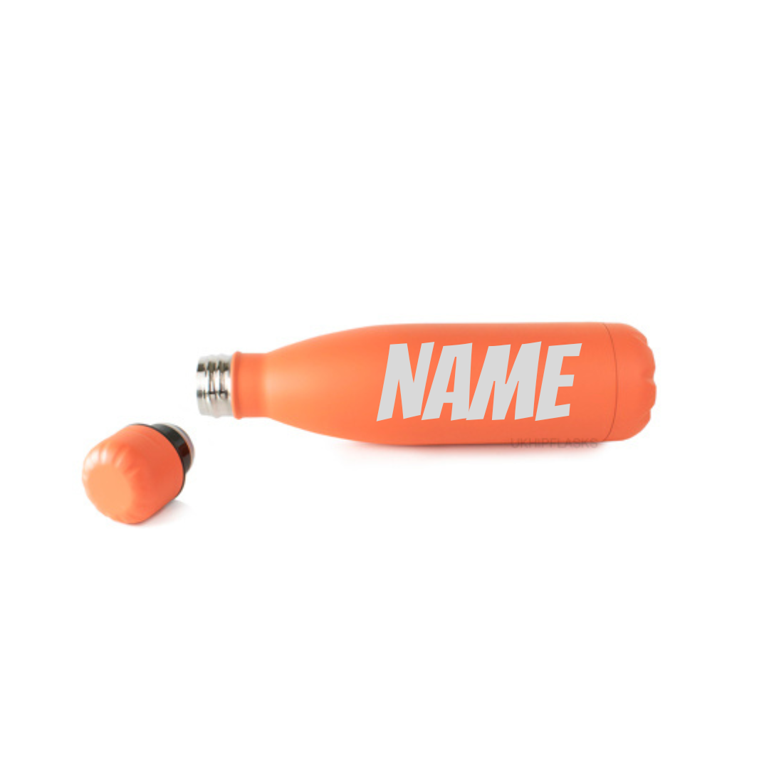 Personalised Gift: Steel Water Bottle, Any Club Name & Any Name