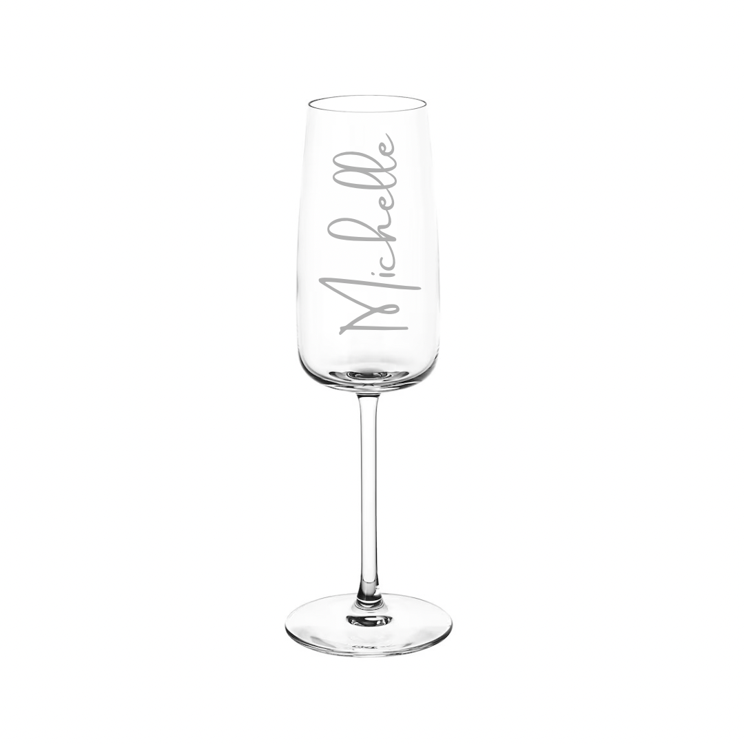 Personalised Gift: Personalised Champagne Glass, Any Name