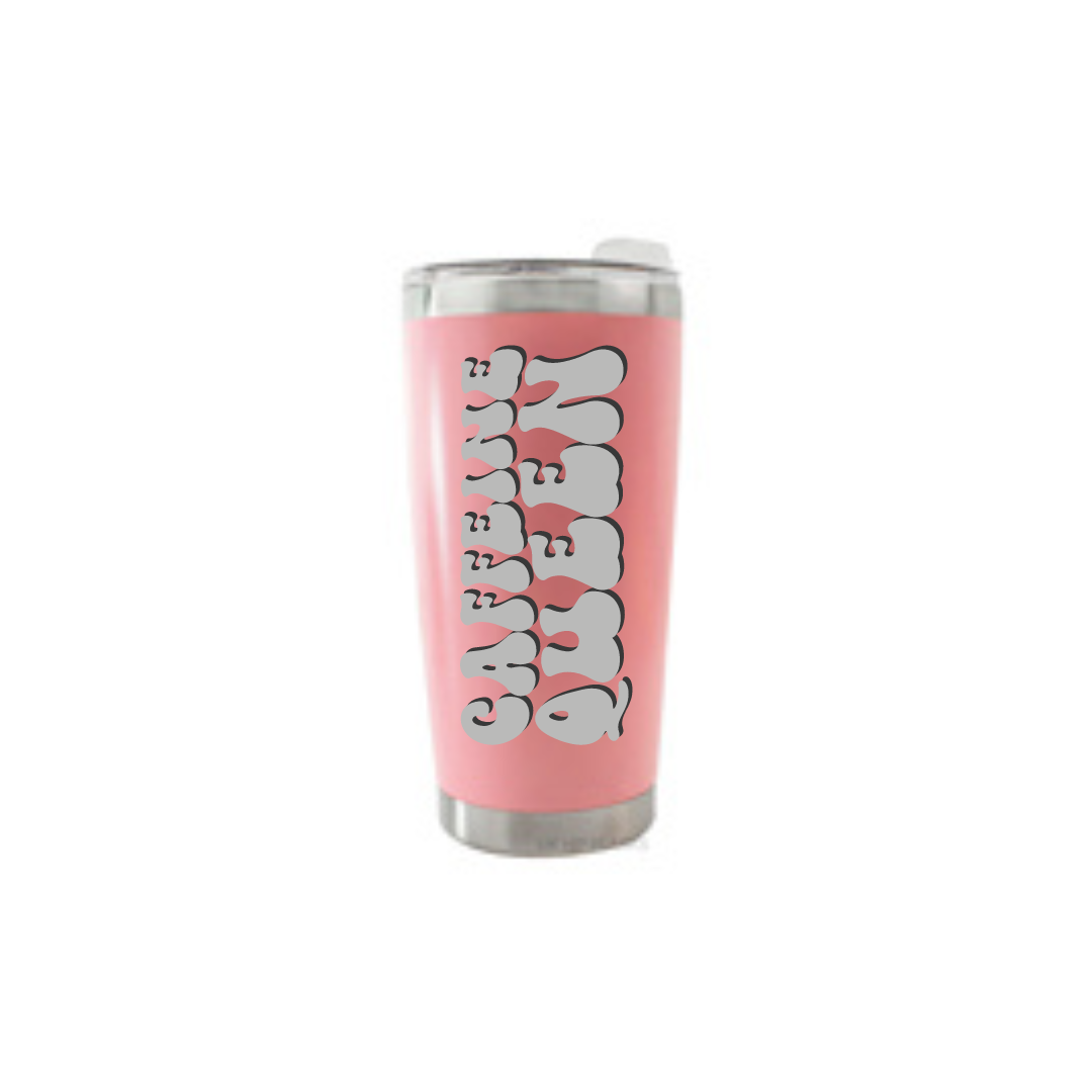 Personalised Gift: Thermal Travel Mug, Caffeine Queen Design