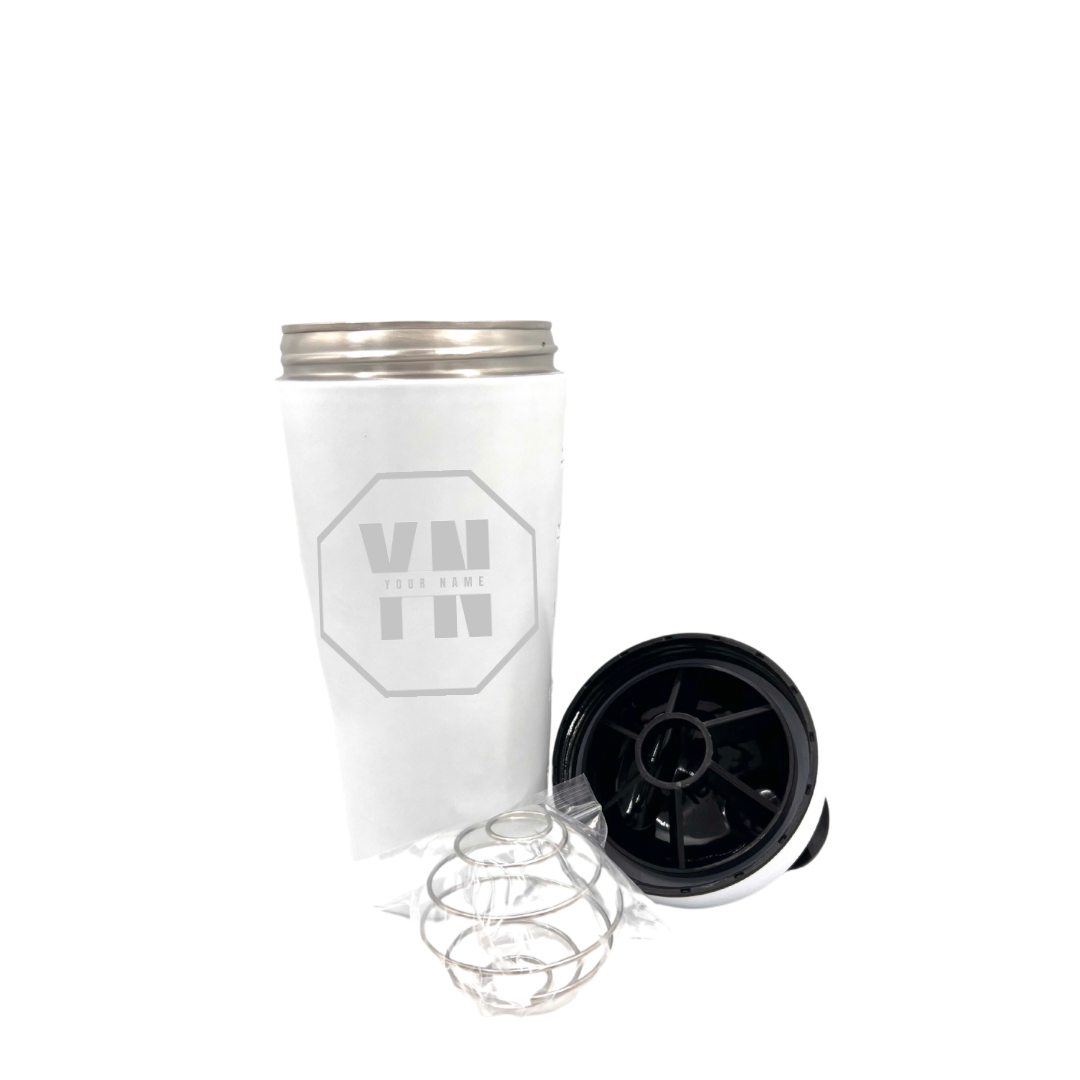 Personalised Gift: Custom Steel Protein Shaker, Fitness Gift, Gym Gift, Any Name & Initials
