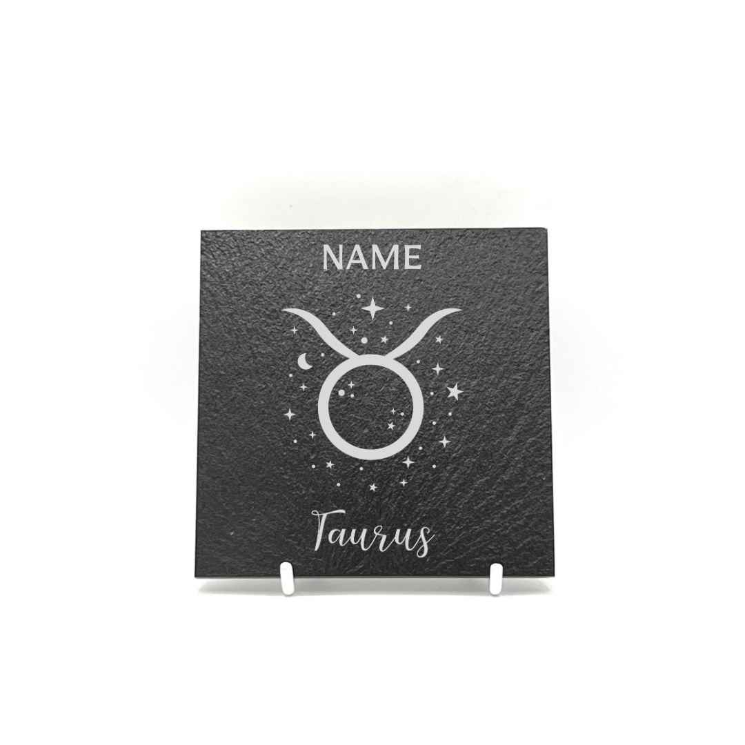 Personalised Gift: Personalised, Slate Coaster, Sign of the Zodiac, Star Sign & Any Name