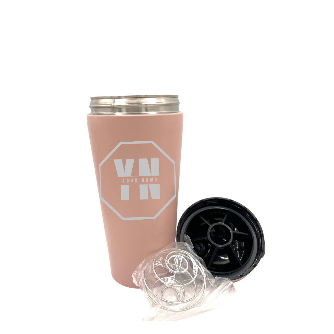 Personalised Gift: Custom Steel Protein Shaker, Fitness Gift, Gym Gift, Any Name & Initials