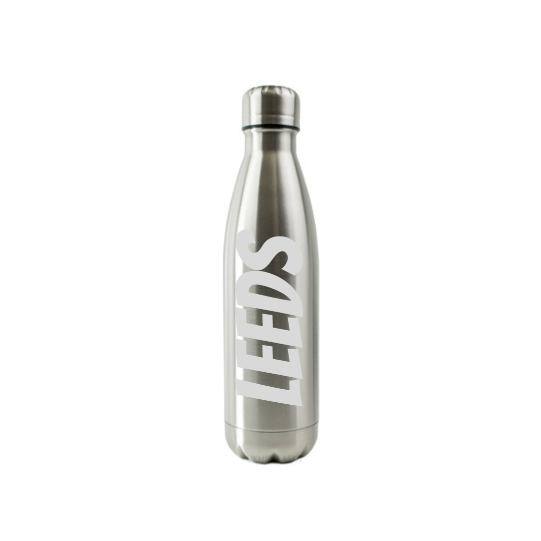 Personalised Gift: Steel Water Bottle, Any Club Name & Any Name
