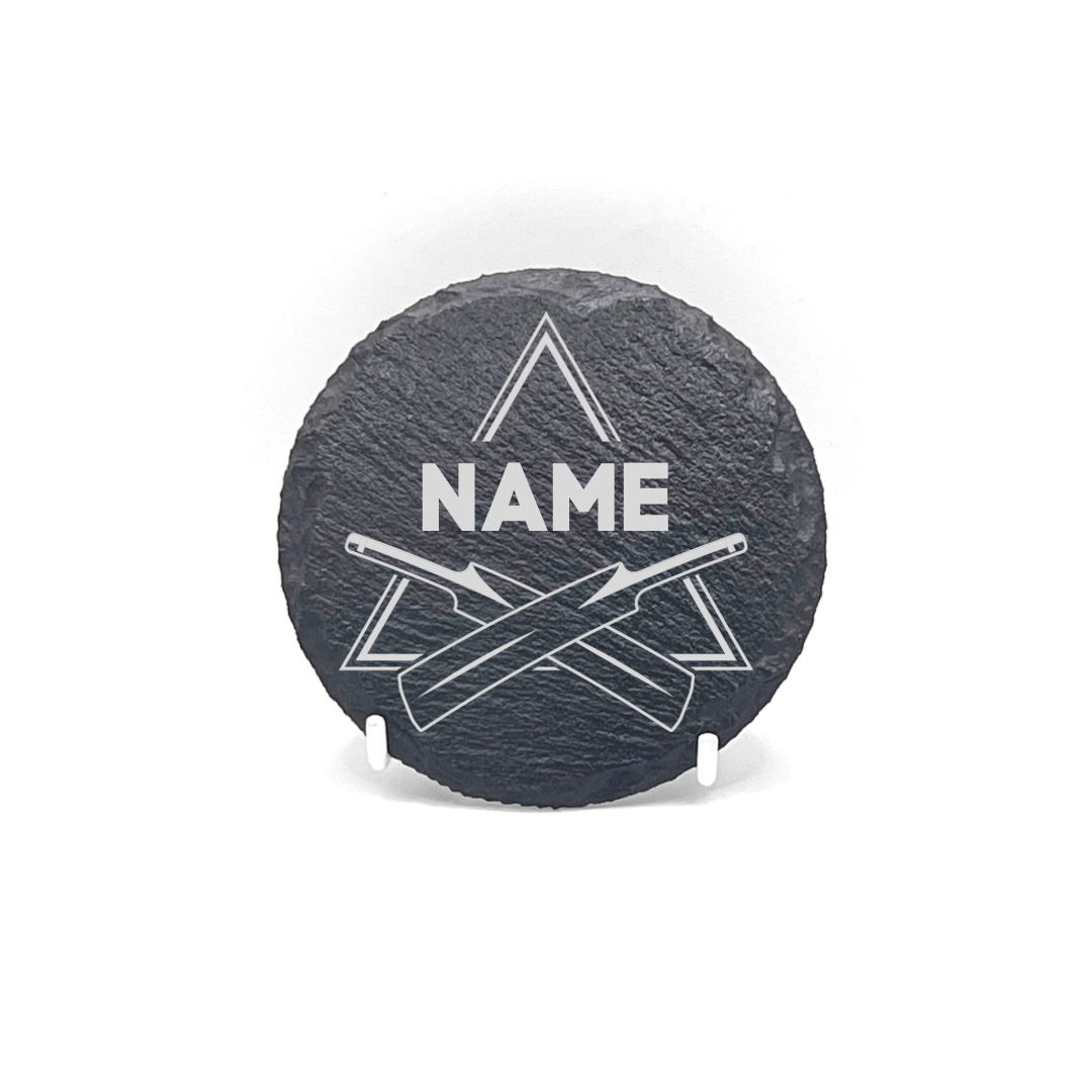Personalised Gift: Slate Coaster, Cricket, Any Name