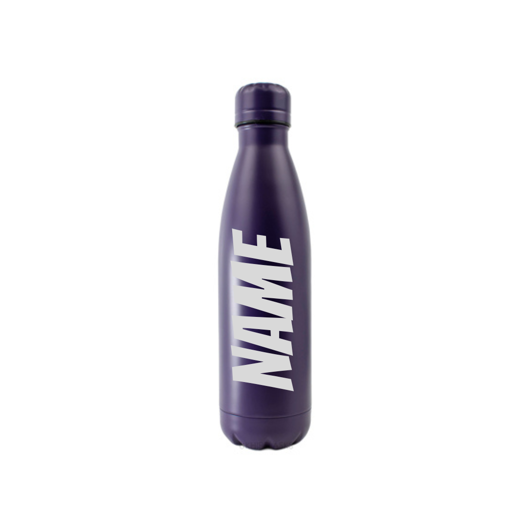 Personalised Gift: Steel Water Bottle, Any Club Name & Any Name