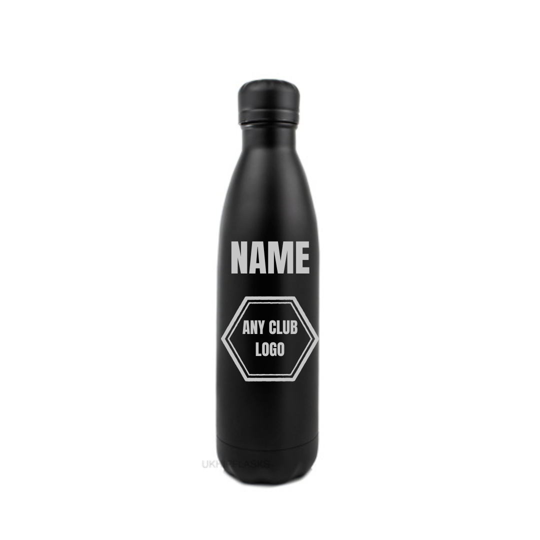 Personalised Gift: Gym Logo Steel Water Bottle, Personalised with Any Name & Any Gym Logo