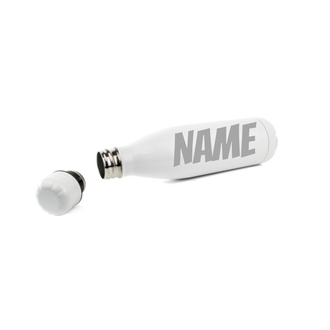 Personalised Gift: Steel Water Bottle, Any Club Name & Any Name