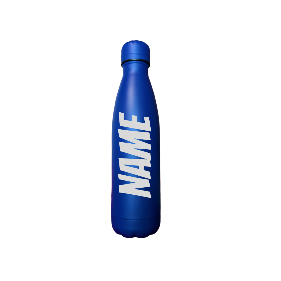 Personalised Gift: Steel Water Bottle, Any Club Name & Any Name