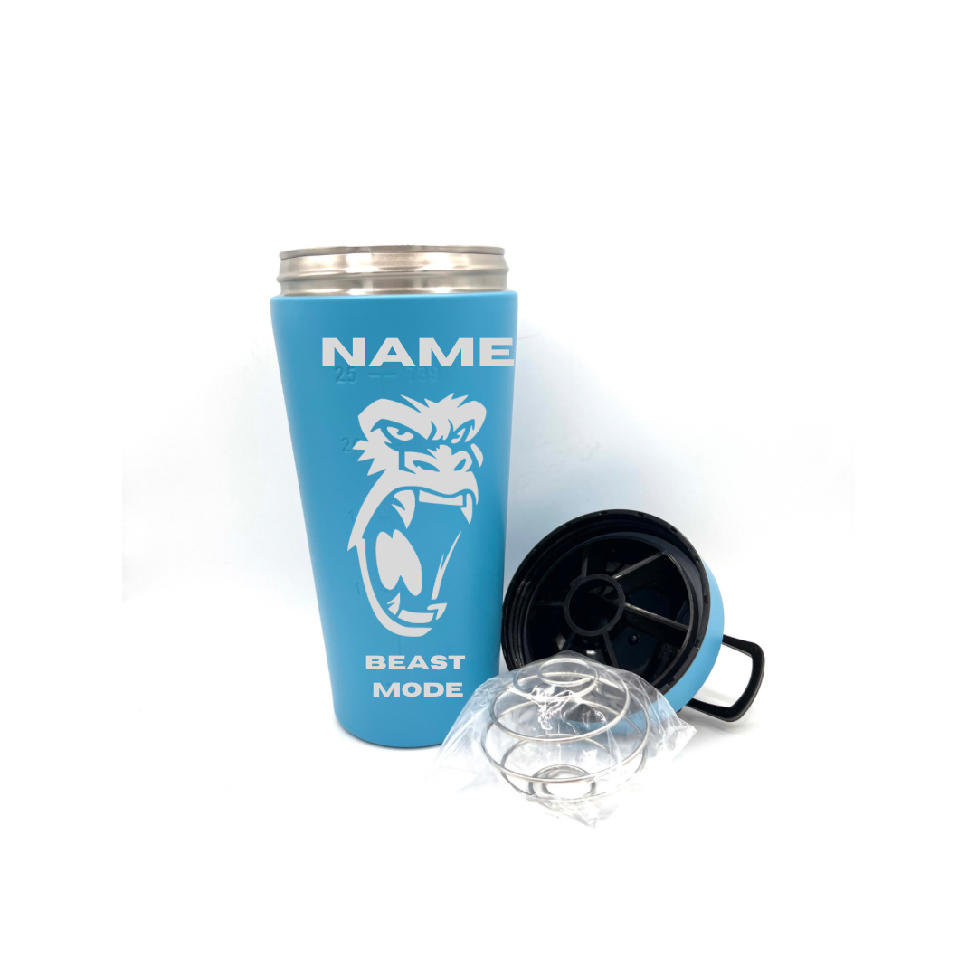 Personalised Gift: Custom Steel Protein Shaker, Fitness Gift