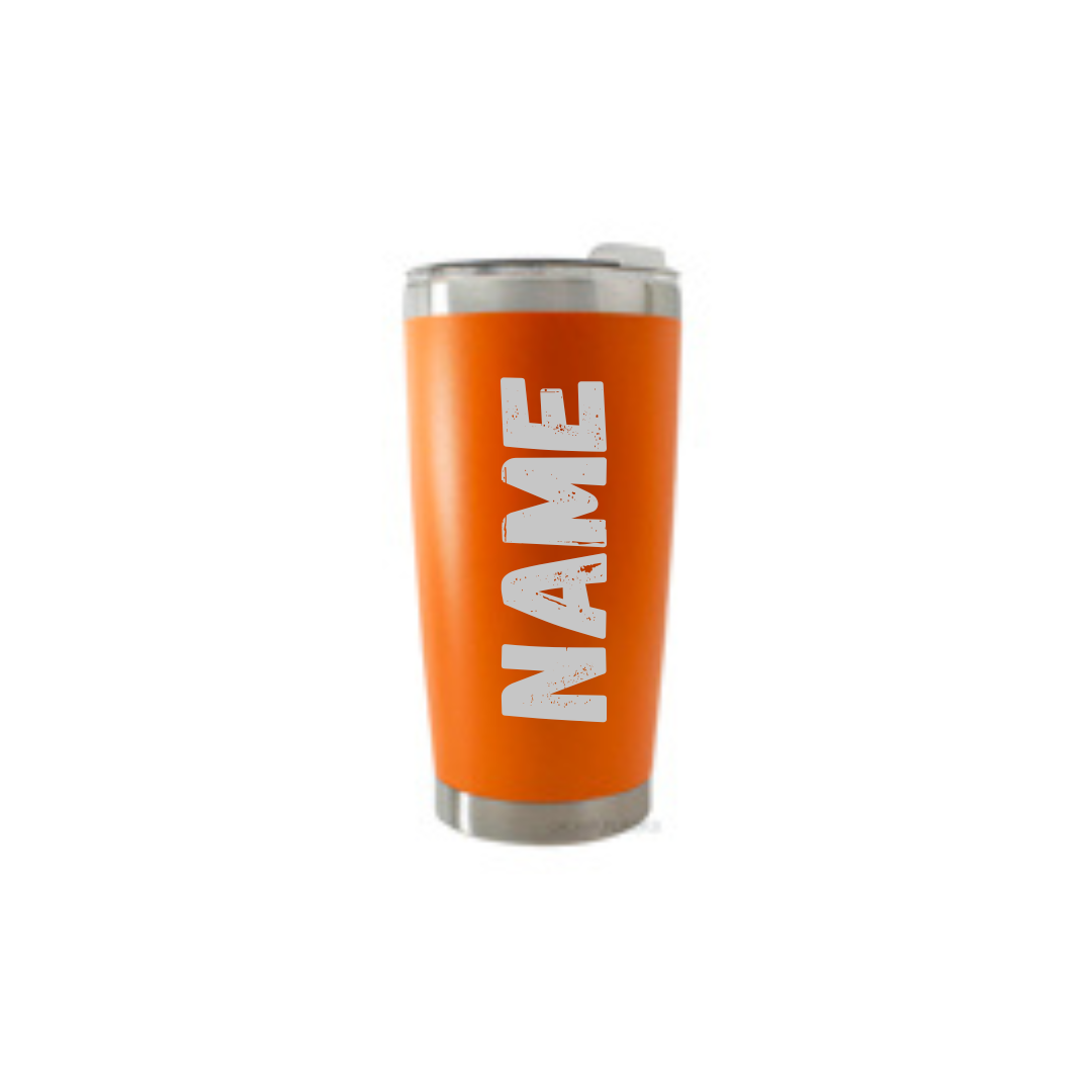 Personalised Gift: Thermal Travel Mug, VW, Happy Camper Design