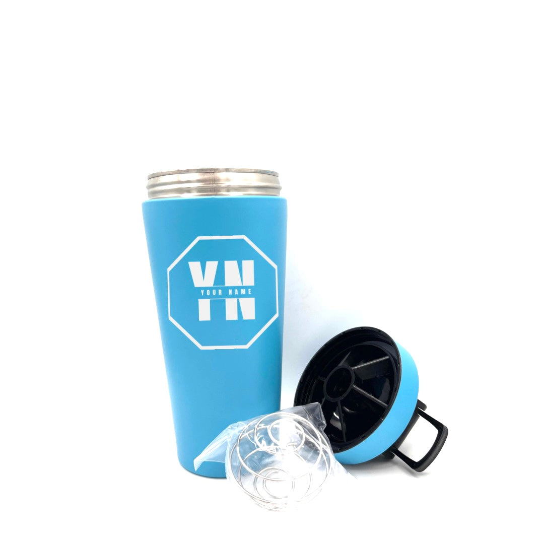 Personalised Gift: Custom Steel Protein Shaker, Fitness Gift, Gym Gift, Any Name & Initials