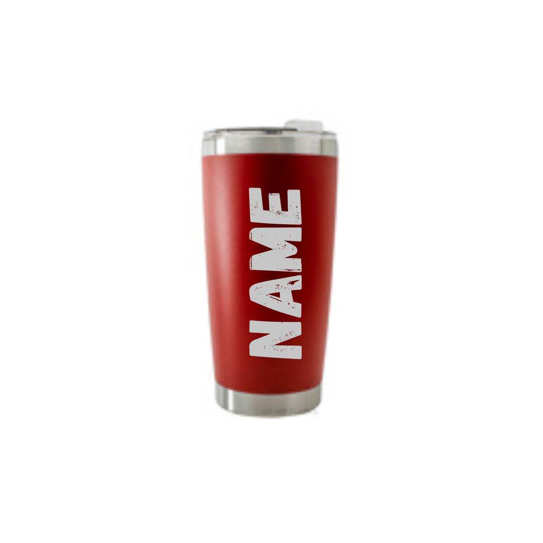 Personalised Gift: Thermal Travel Mug, VW, Happy Camper Design