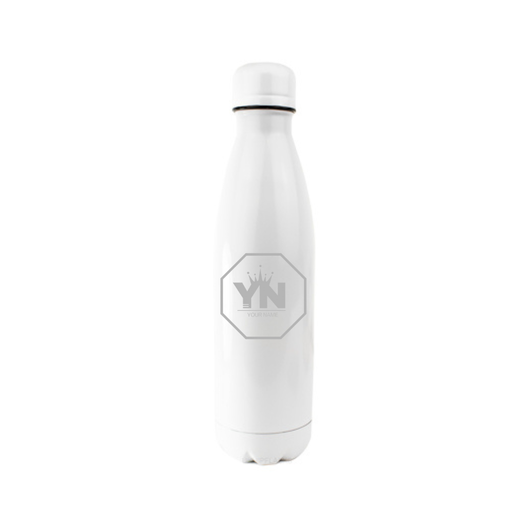 Personalised Gift: Steel Water Bottle, Personalised with Your Name & Initials In the King Octagon Logo