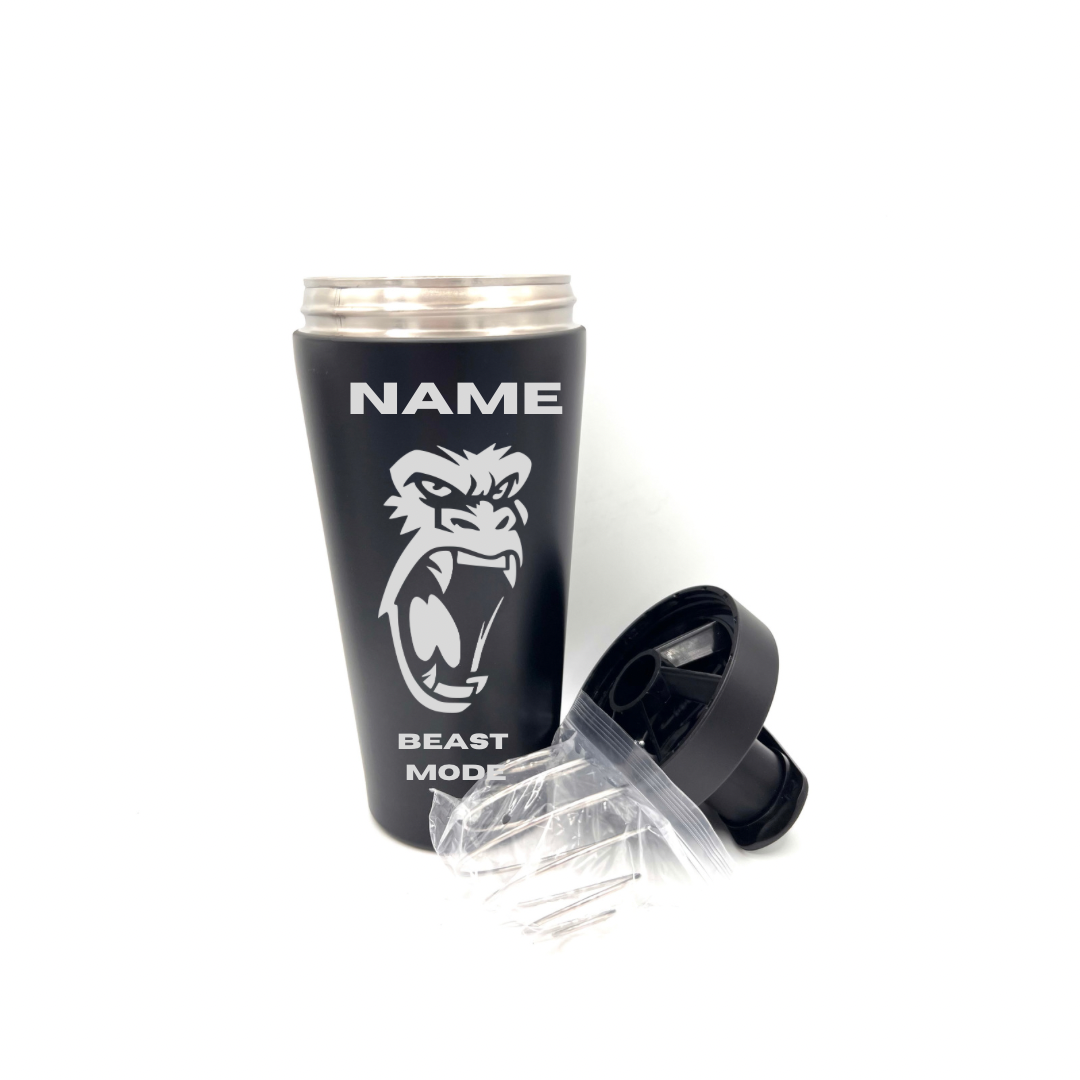 Personalised Gift: Custom Steel Protein Shaker, Fitness Gift