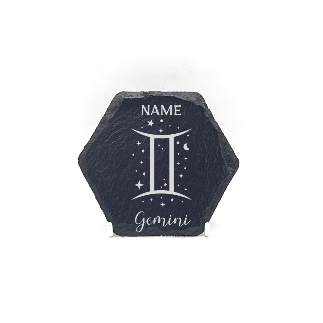 Personalised Gift: Personalised, Slate Coaster, Sign of the Zodiac, Star Sign & Any Name
